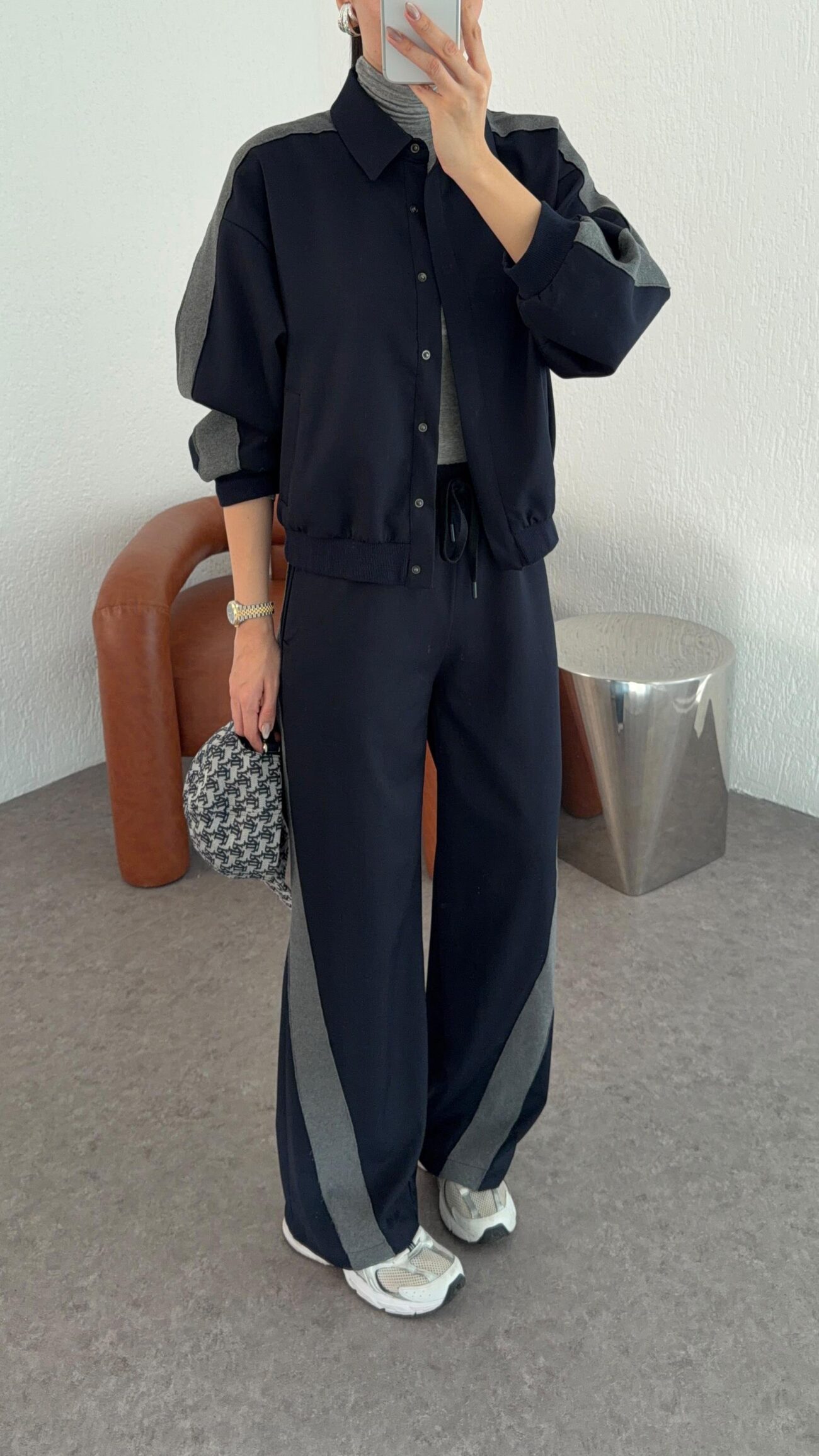 Rugel Tws Model Garnili Bomber Ceketli Takım-Lacivert - Görsel 3