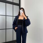 Netvork Paraşüt Detaylı Ön Fermuarlı Takım - Lacivert