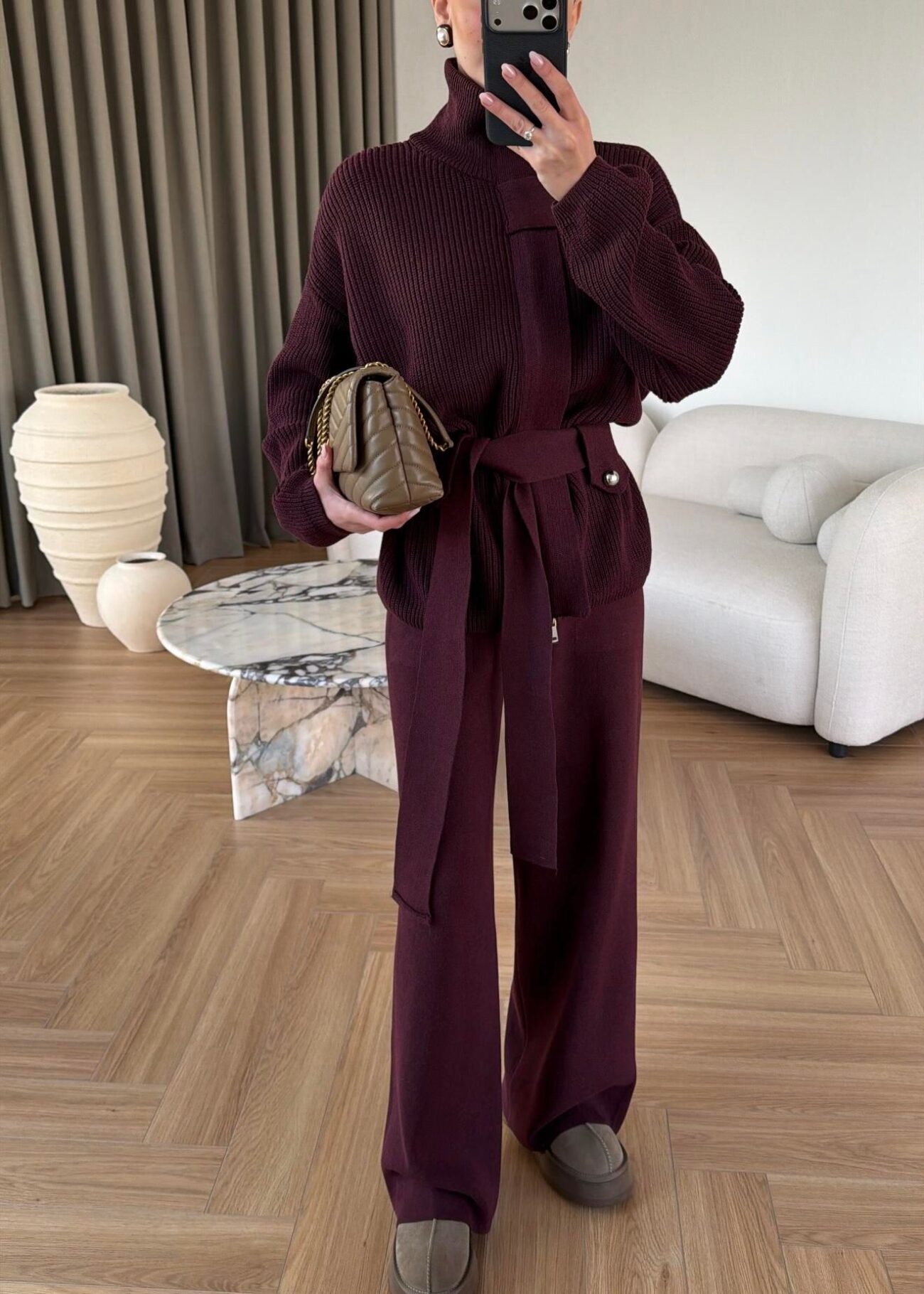 Dlvn Triko İkili Takım - Bordo - Görsel 2