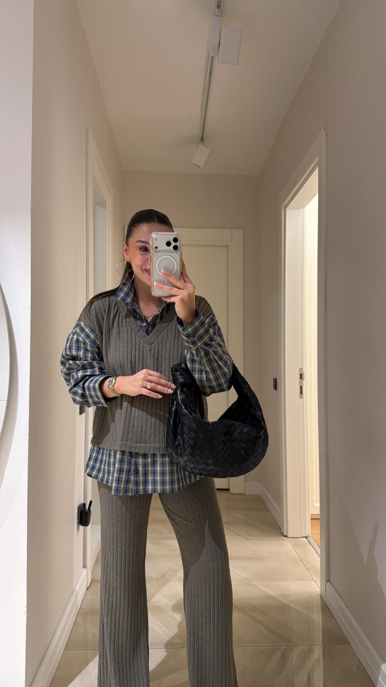 Cosy Gömlek Detaylı Triko Pantolon Takım--Haki - Görsel 2