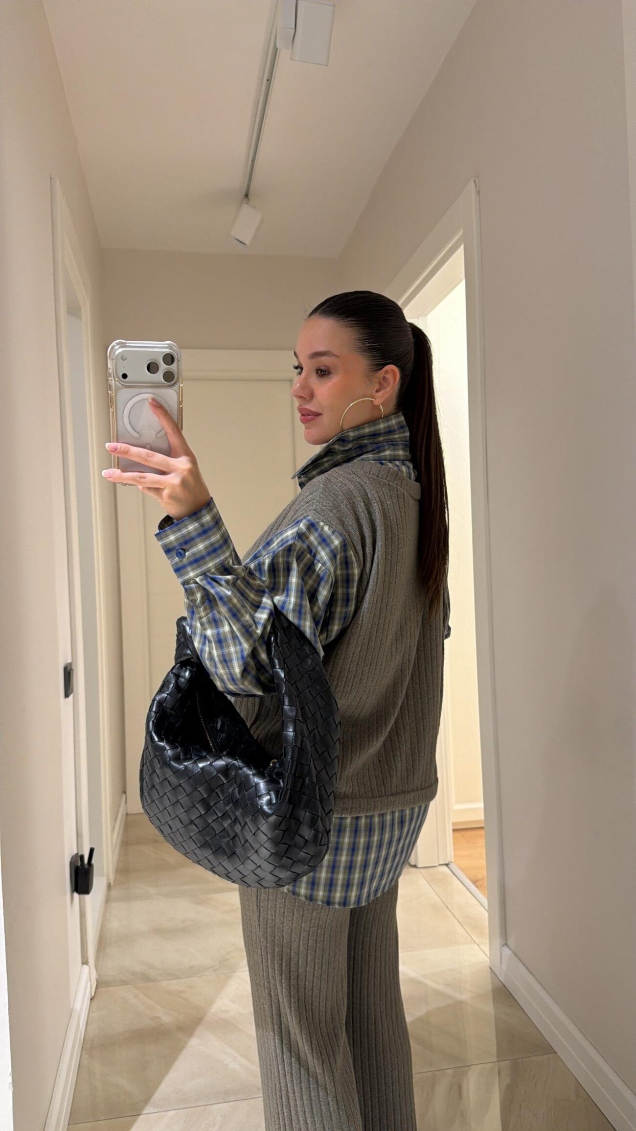 Cosy Gömlek Detaylı Triko Pantolon Takım--Haki - Görsel 3