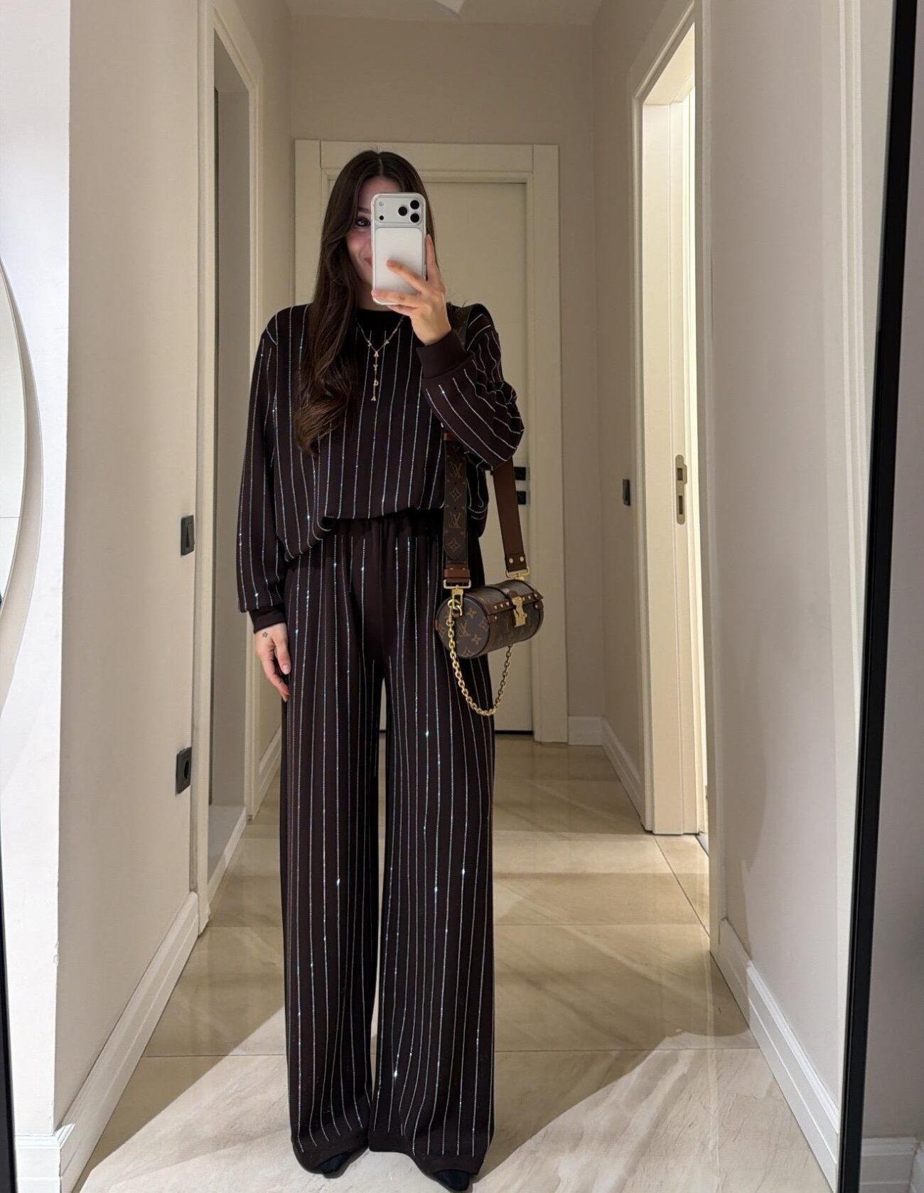 Taşlı İkili Takım - Kahve - Görsel 2