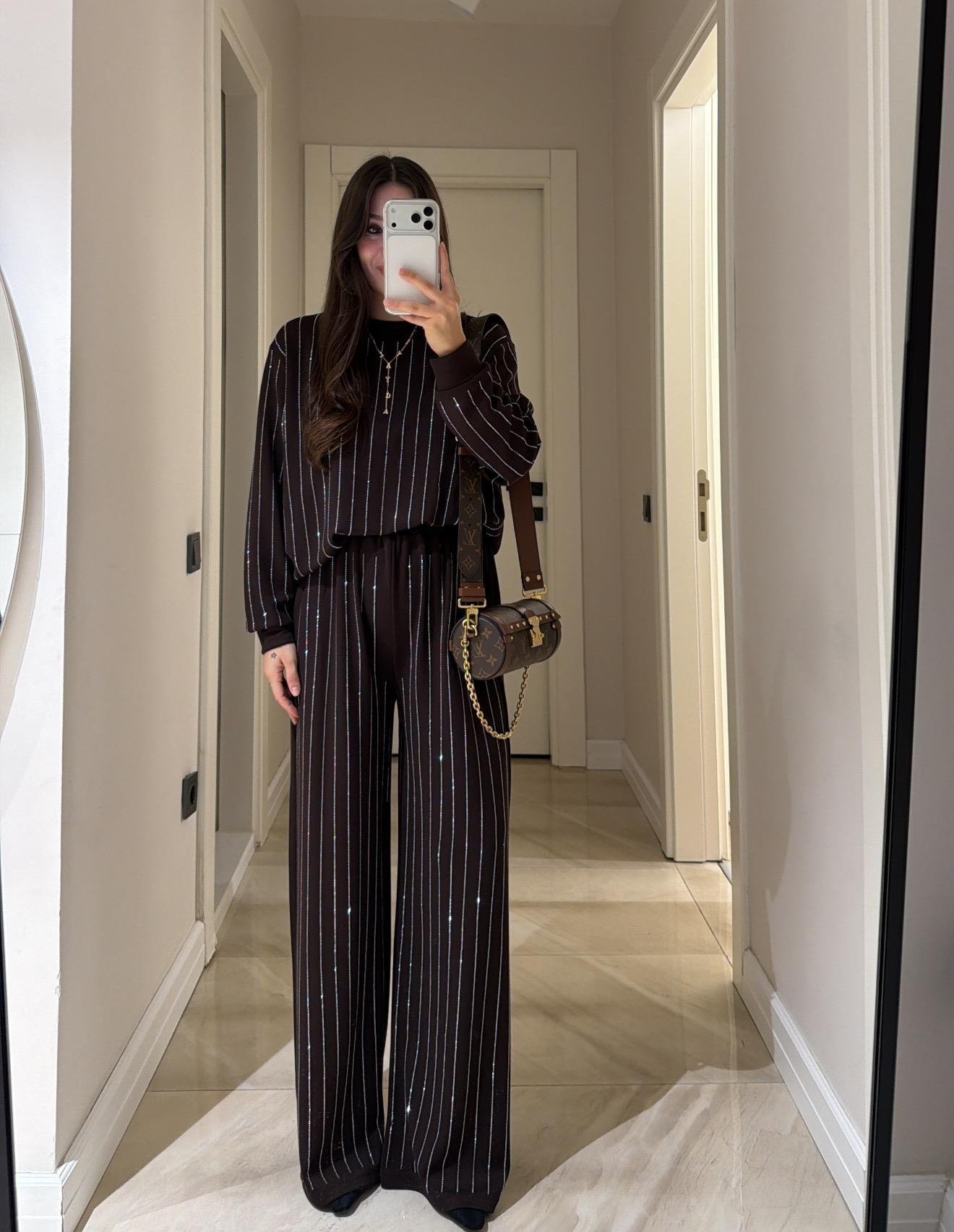 Taşlı İkili Takım - Kahve - Görsel 2