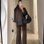 Cosy Gömlek Detaylı Triko Pantolon Takım-Kahve