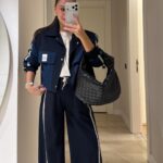 Twst Paraşüt Kol Detaylı Garnili İkili Takım- Lacivert