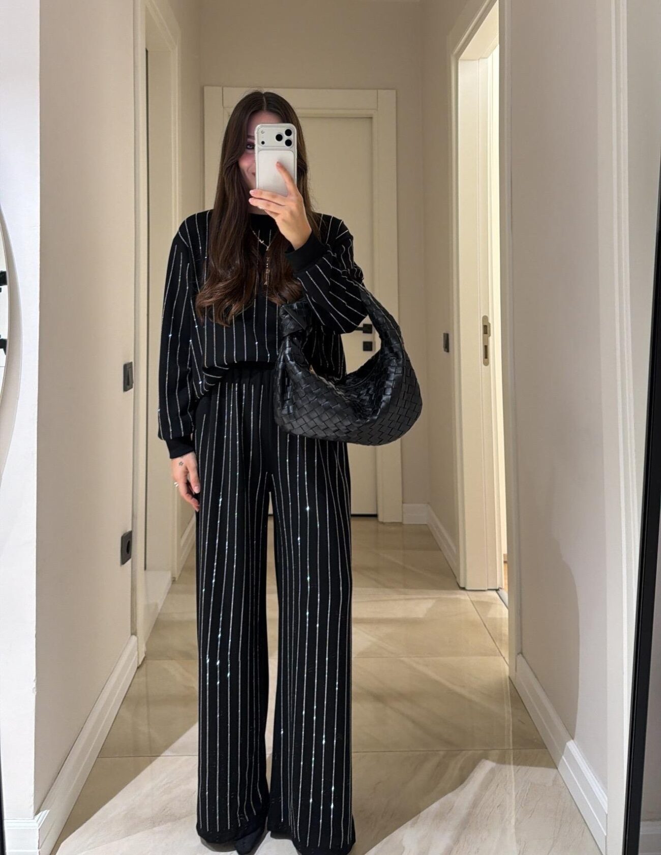 Taşlı İkili Takım - Siyah