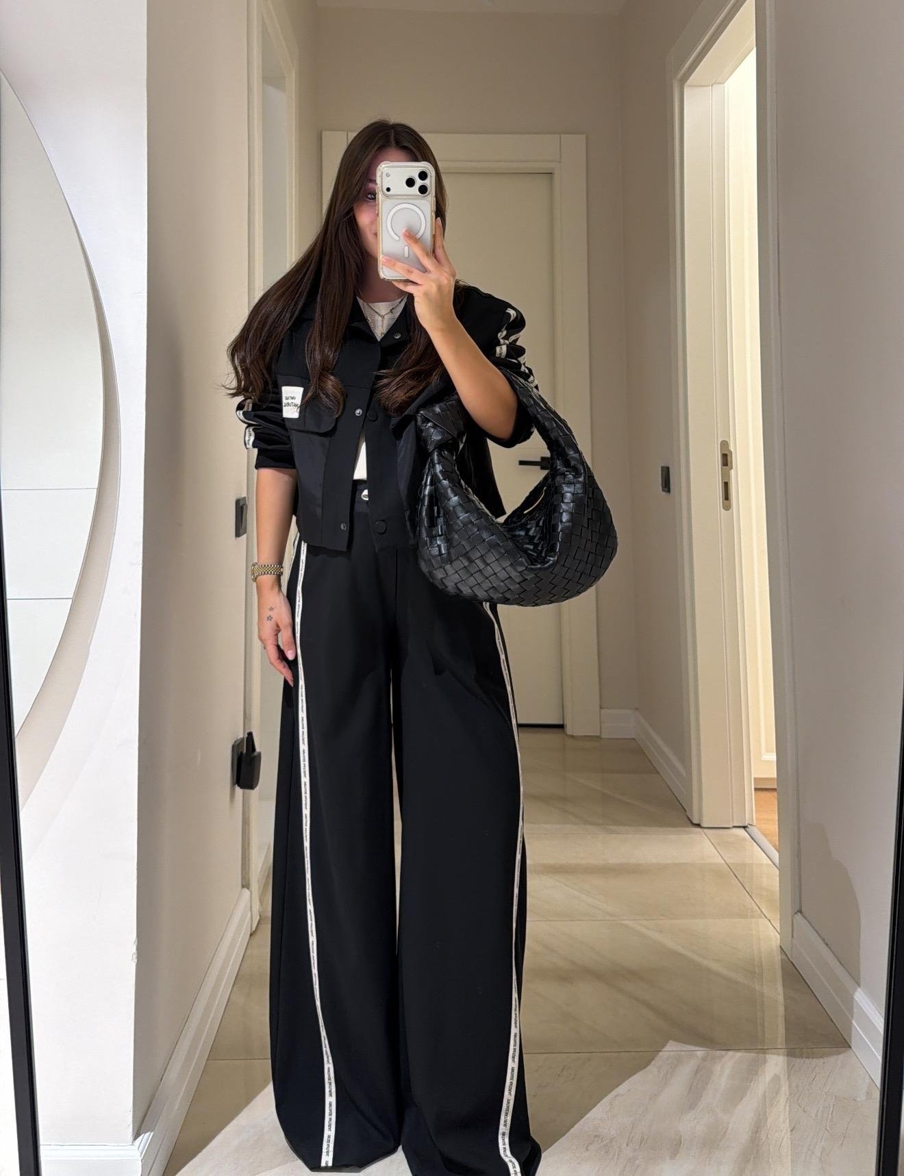 Twst Paraşüt Kol Detaylı Garnili İkili Takım- Siyah - Görsel 4