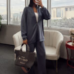 Premium Fermuarlı Basic İkili Takım TK2962  -  Füme