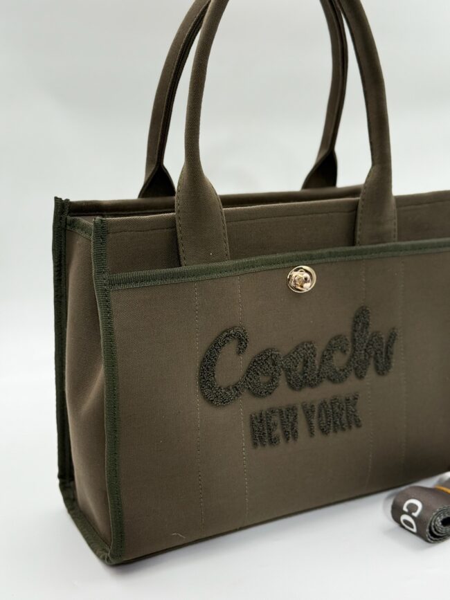 Coach canvas büyük boy yeşil çanta