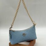 Coach Gofraj baskı zincirli baget mavi çanta