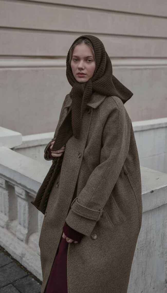 Triko Balaclava Bandana Atkı - Kahve