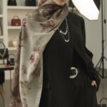 Marıelle Desenli Pamuk Şal - Bej