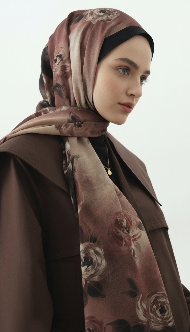 Marıelle Desenli Pamuk Şal - Siyah