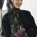 Madeleıne Desenli Pamuk Şal - Petrol