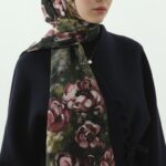 Madeleıne Desenli Pamuk Şal - Yeşil