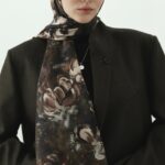 Madeleıne Desenli Pamuk Şal - Kahve