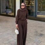 Maison Prestige Pliseli Palazzo Takım -  Kahve