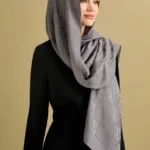 Dama Desen Antrasit Naia Pamuk Şal 70x200