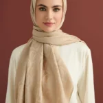 Dama Desen Bej Naia Pamuk Şal 70x200