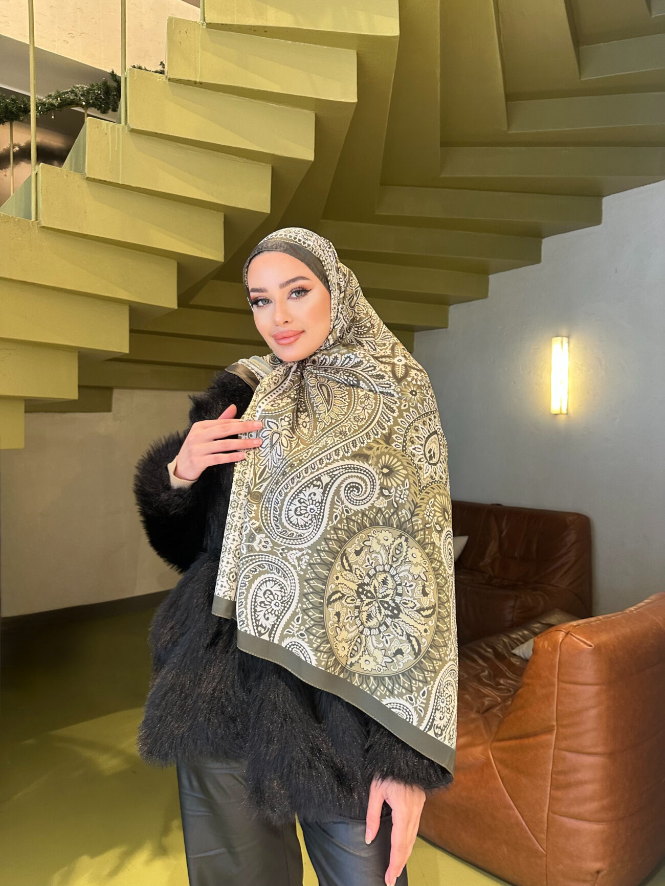 Şehzade Vual İpek Şal 10102 - Çam Yeşili