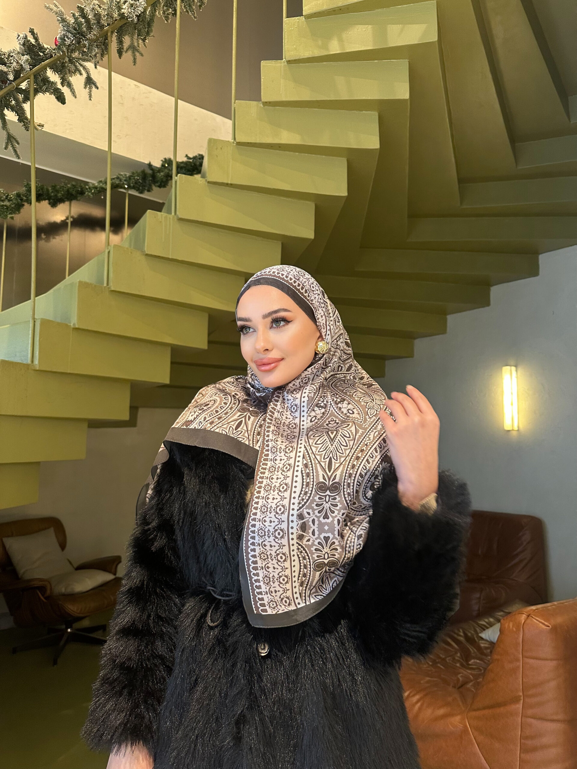 Şehzade Vual İpek Şal 10102 - Haki