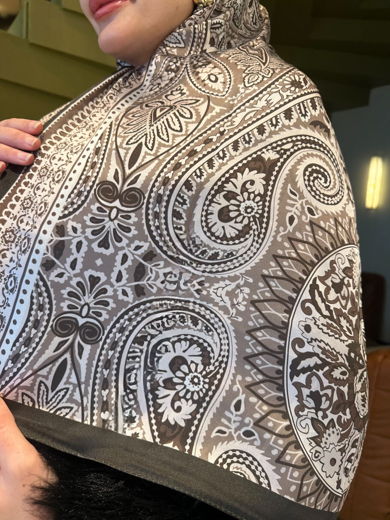 Şehzade Vual İpek Şal 10102 - Haki - Görsel 3