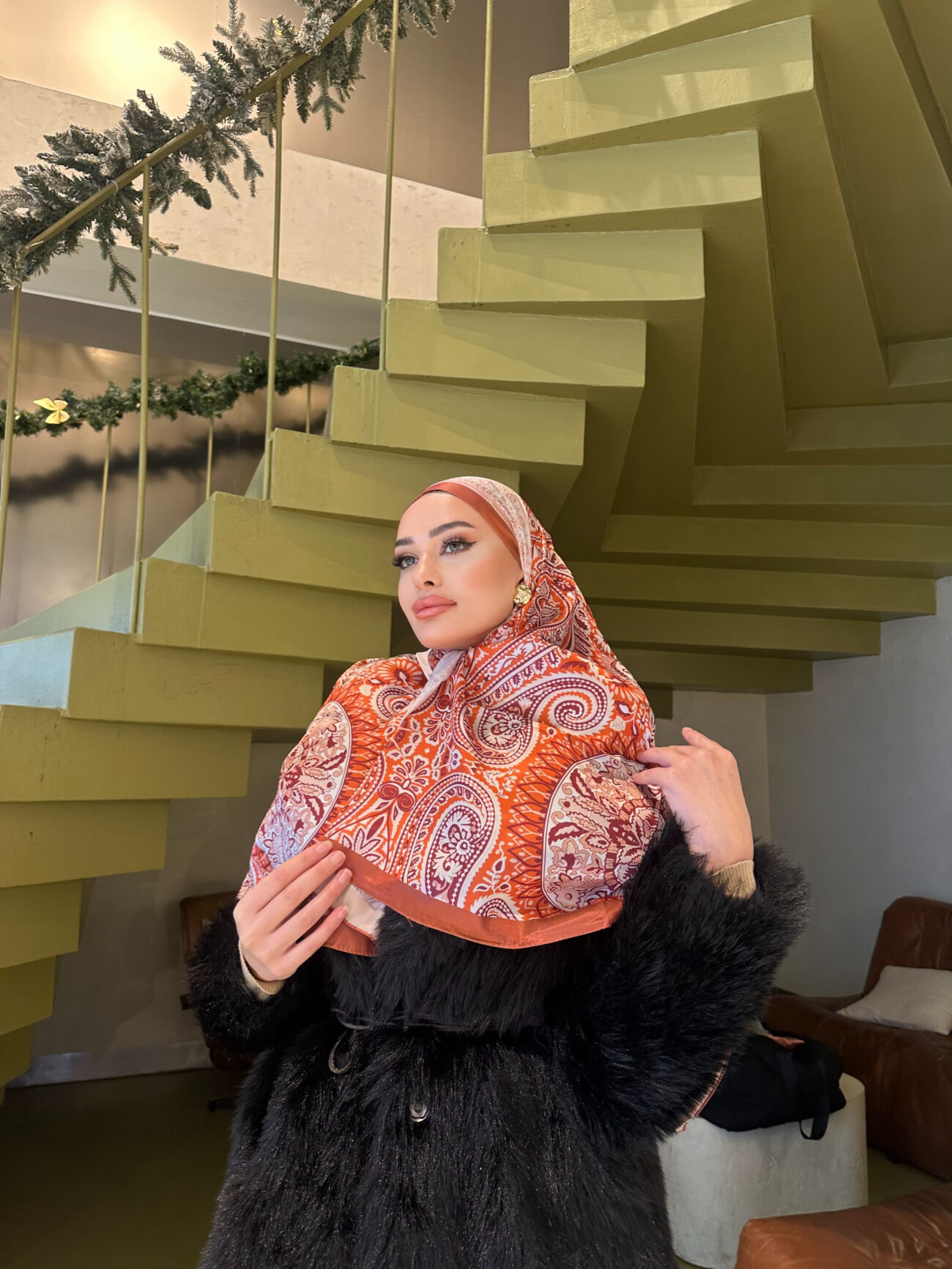 Şehzade Vual İpek Şal 10102 - Bakır