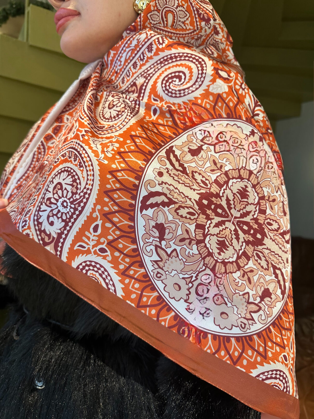 Şehzade Vual İpek Şal 10102 - Bakır - Görsel 2