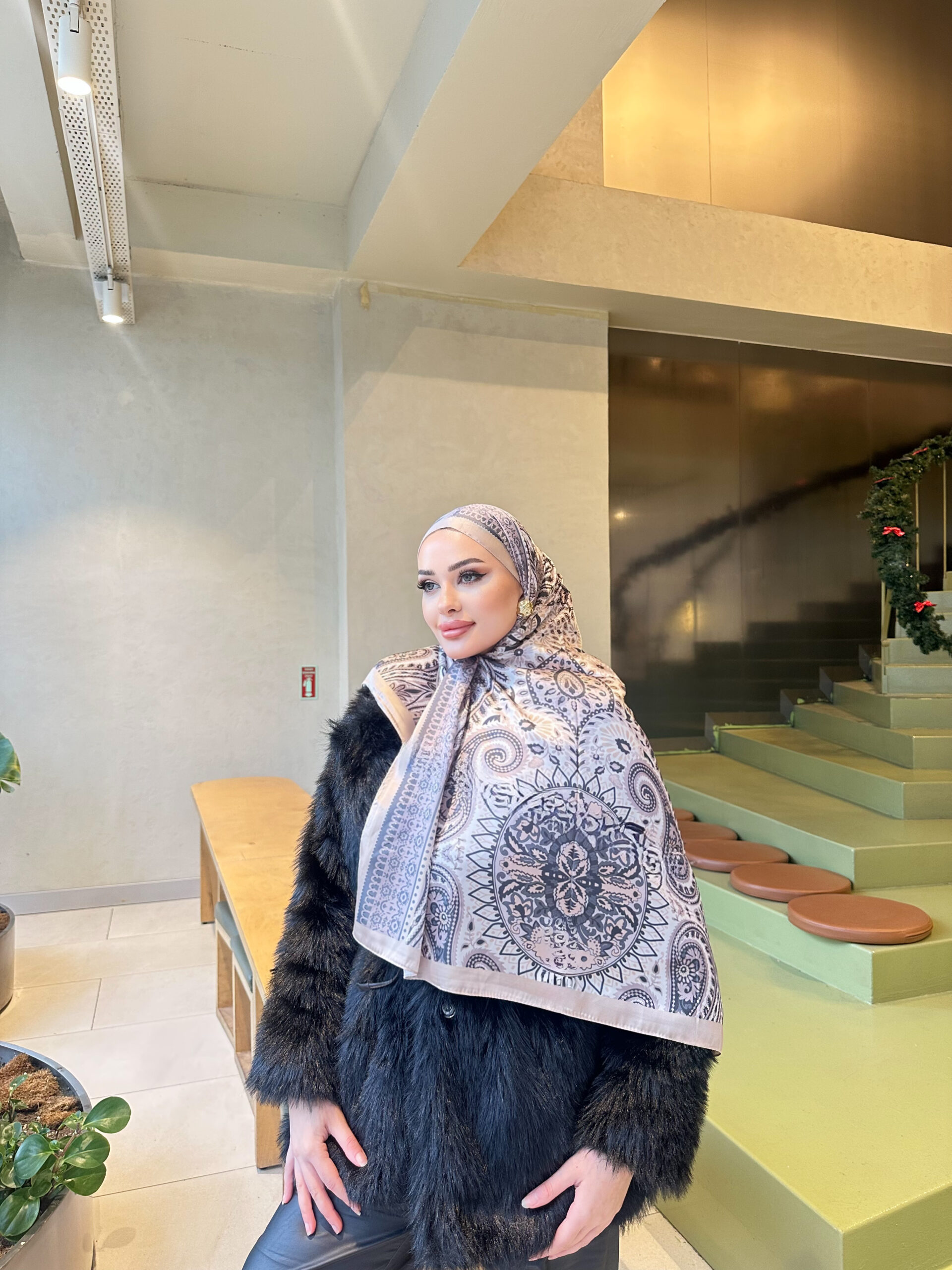 Şehzade Vual İpek Şal 10102 - Bal Köpüğü