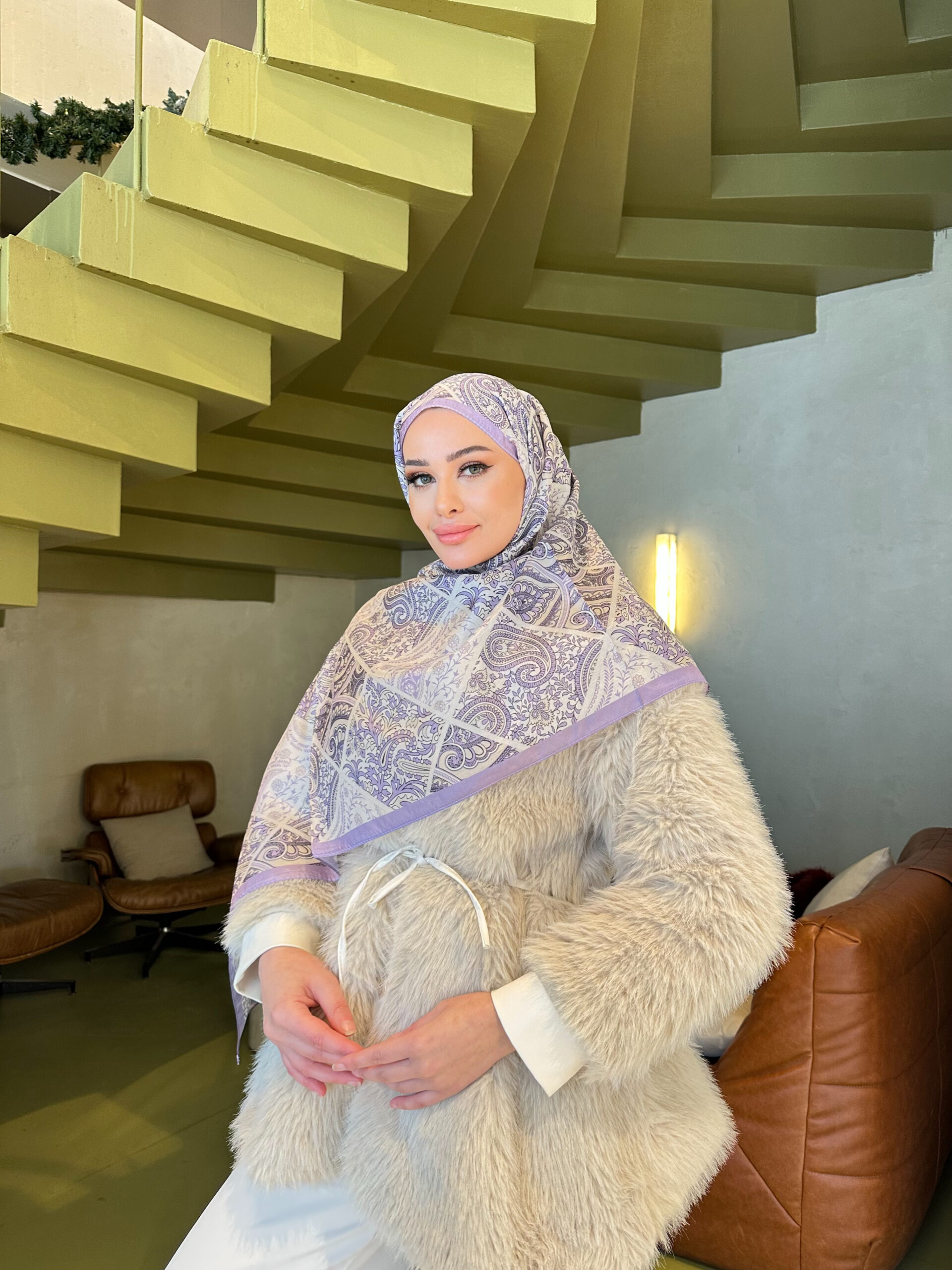 Şehnaz Vual İpek Şal 10103 - Lavanta