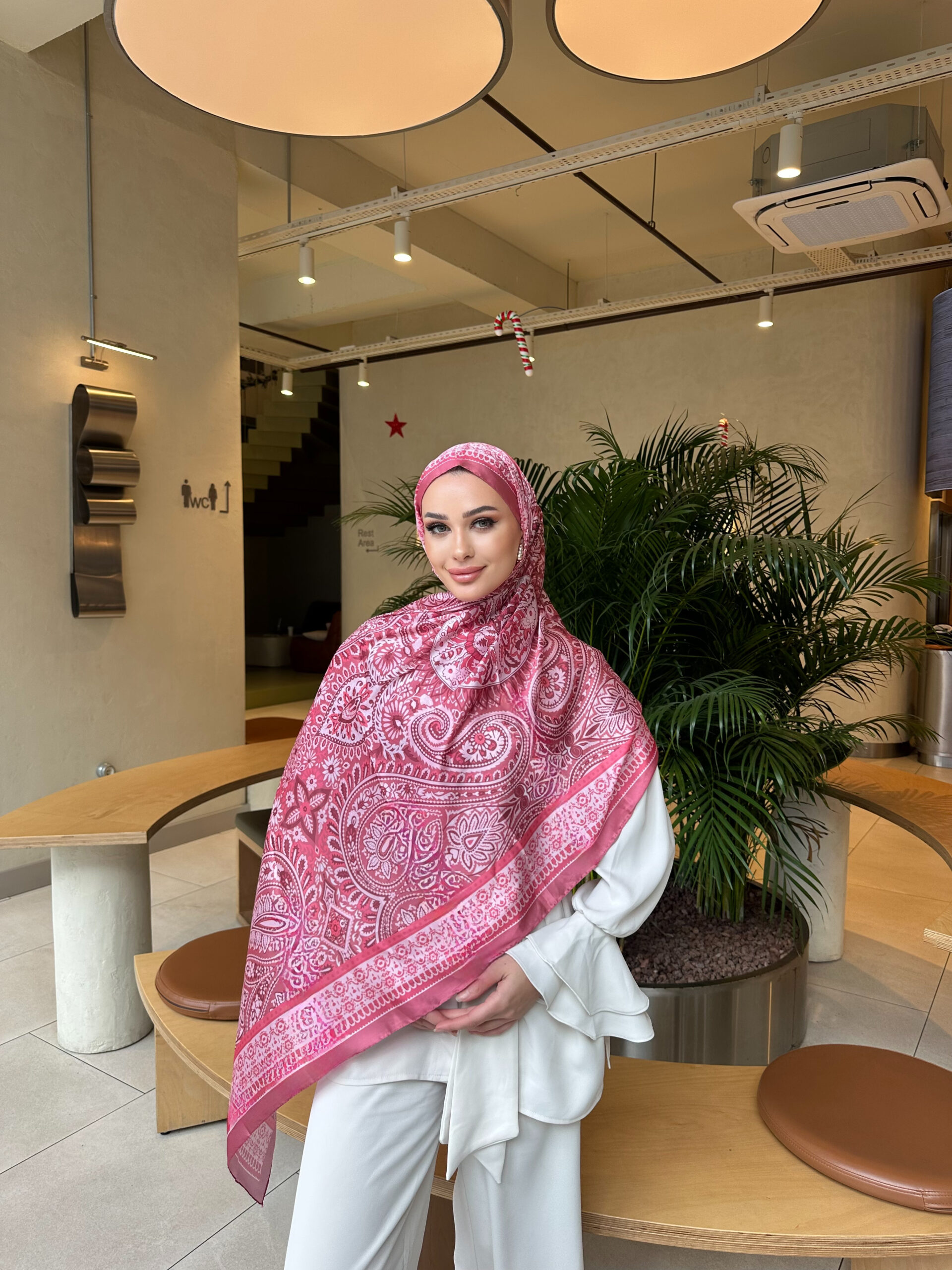 Şehzade Vual İpek Şal 10102 - Pembe - Görsel 4