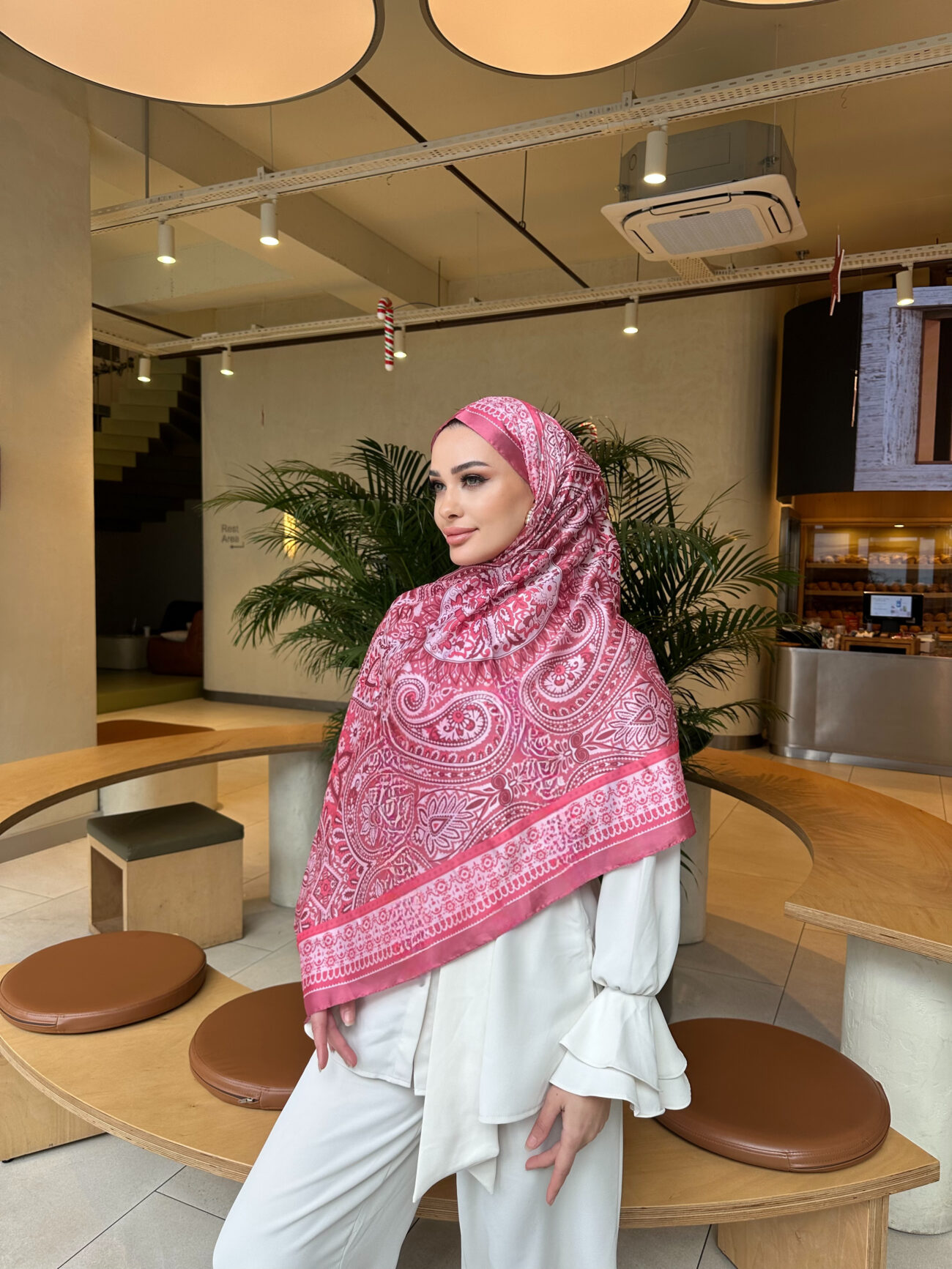 Şehzade Vual İpek Şal 10102 - Pembe - Görsel 3