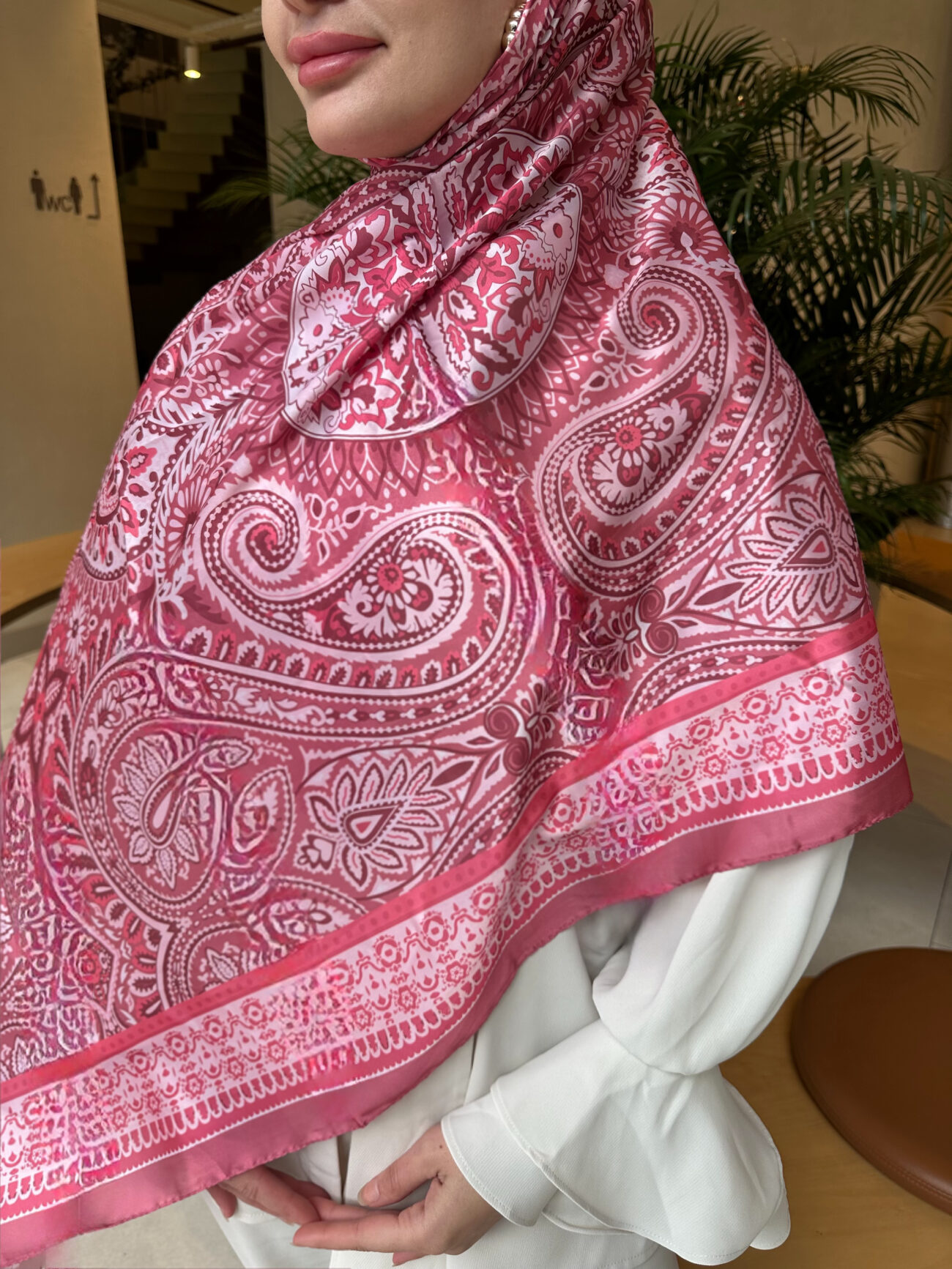 Şehzade Vual İpek Şal 10102 - Pembe - Görsel 2