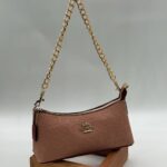 Coach Gofraj baskı zincirli baget nude çanta