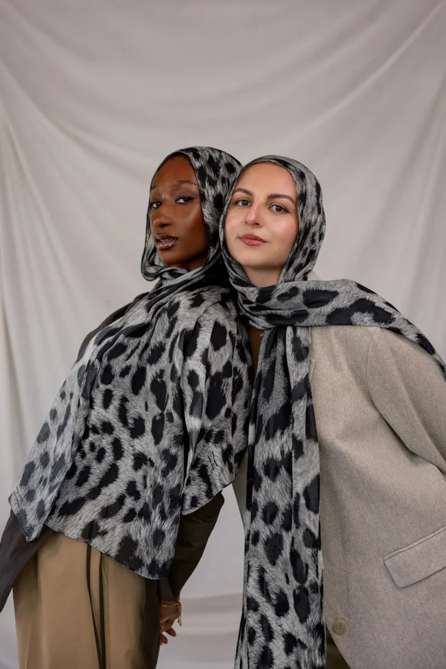 Leopar Pamuk Vual Şal- Siyah