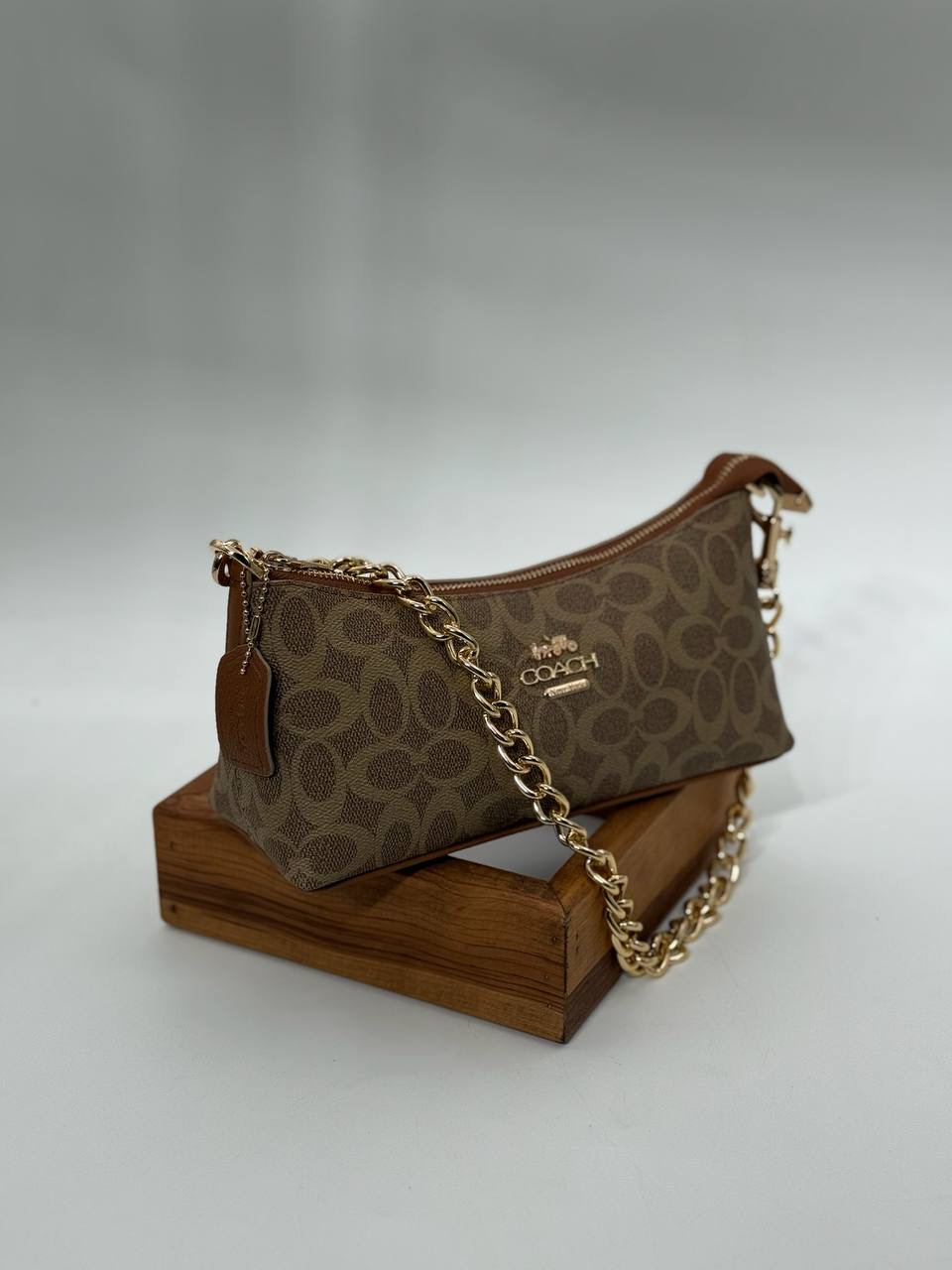 Coach monogram zincirli baget taba- kum çanta