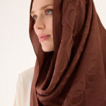 Dama Desen Bakır Naia Pamuk Şal 70x200