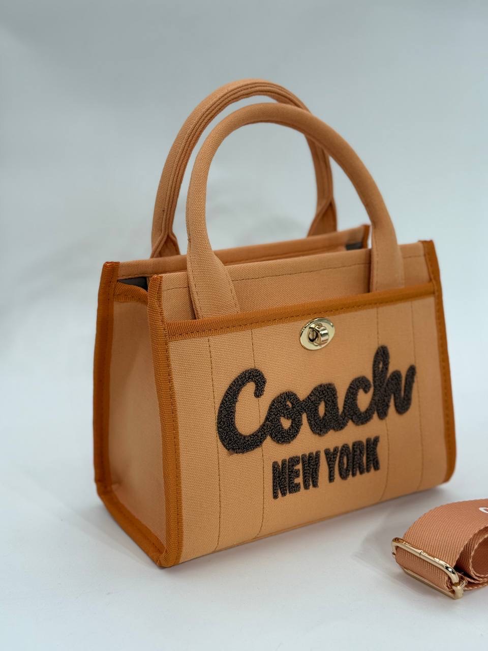Coach canvas küçük boy turuncu çanta