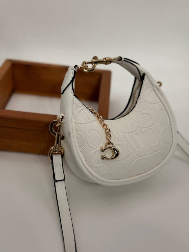 Coach Gofraj küçük boy ay çanta beyaz çanta