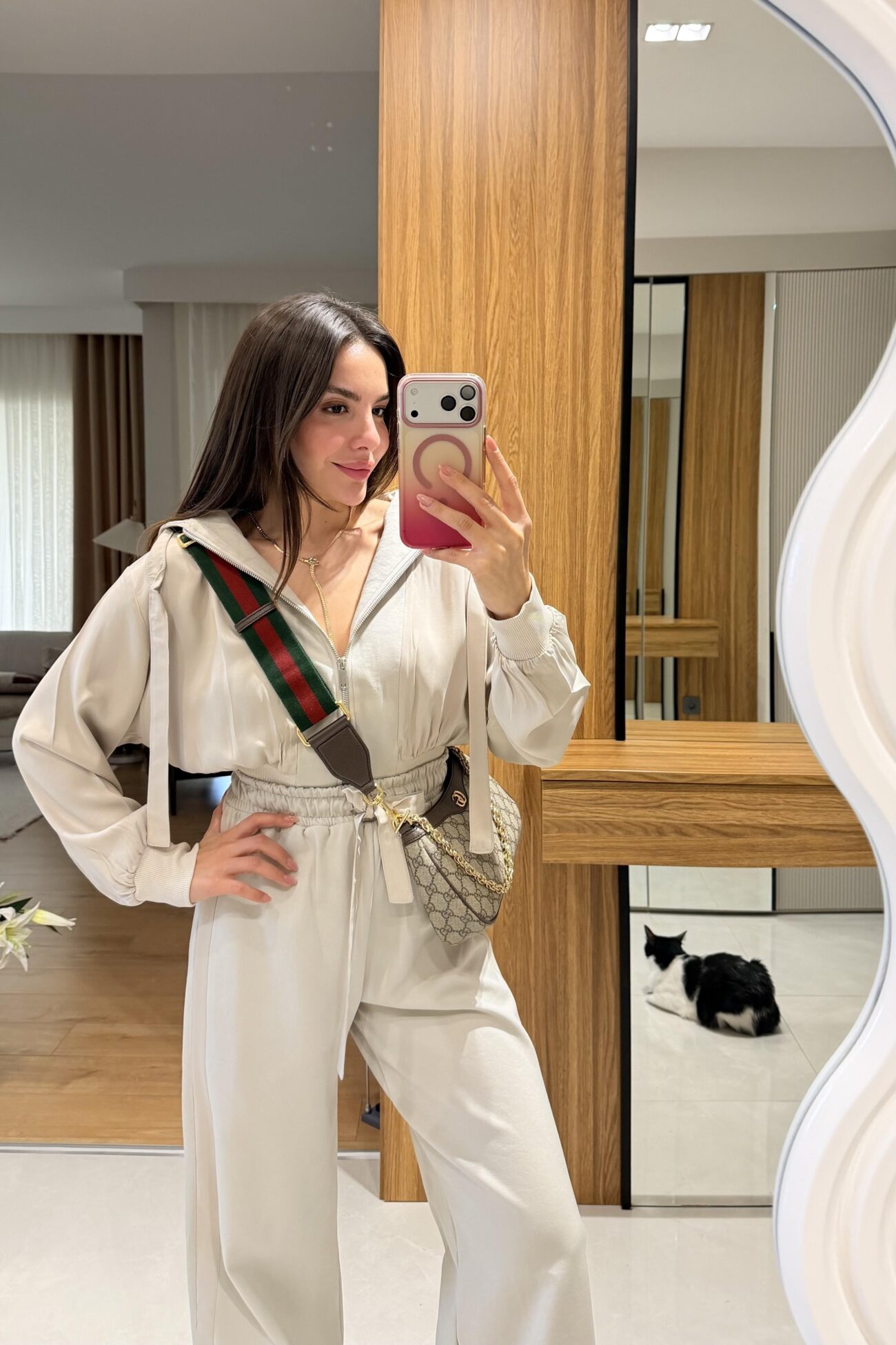 M.Dutti Saten Garnili İkili Takım - Taş - Görsel 3