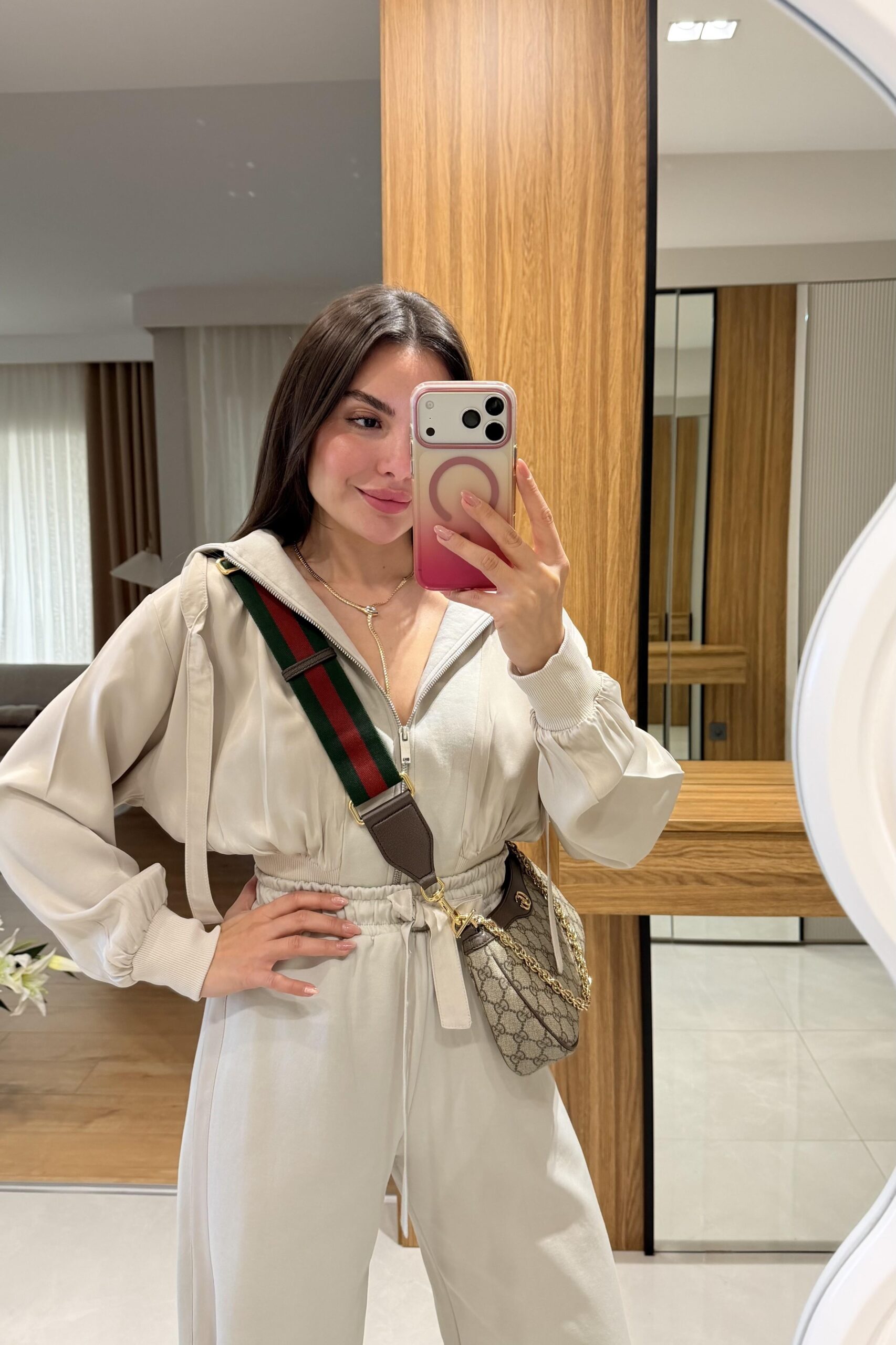 M.Dutti Saten Garnili İkili Takım - Taş - Görsel 4