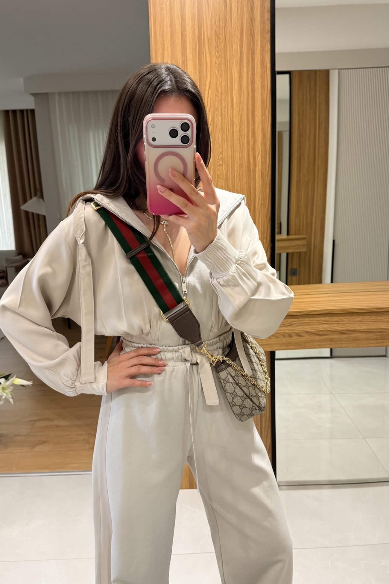 M.Dutti Saten Garnili İkili Takım - Taş - Görsel 2