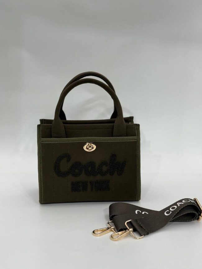 Coach canvas küçük boy yeşil çanta