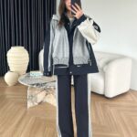 Massimo Kapüşonlu Garnili Takım - Lacivert-Gri