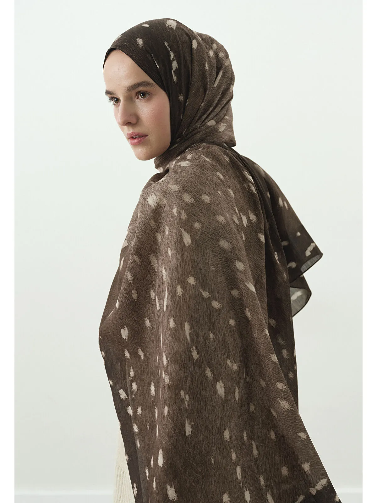Fawn Ceylan Desen Şal - Vizon