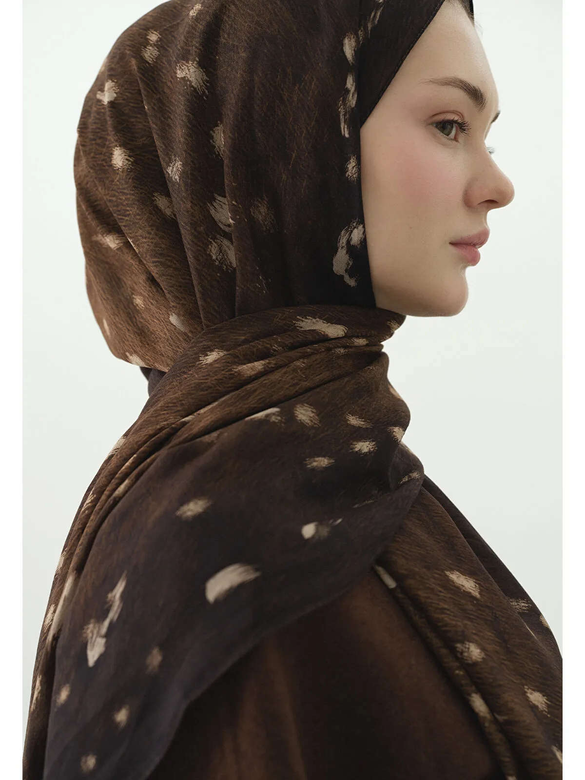 Fawn Ceylan Desen Şal -Kahve - Görsel 5