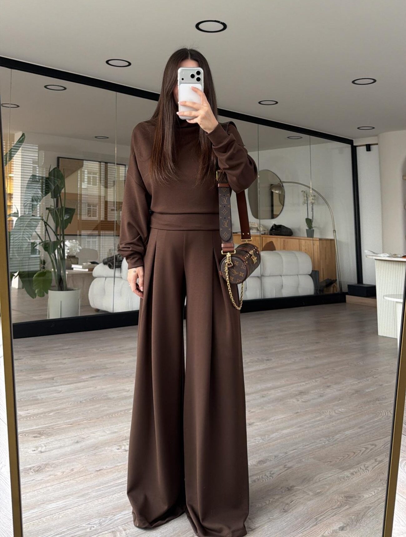 Kahve Balıkçı Yaka Marka Model Modal Takım - Görsel 4