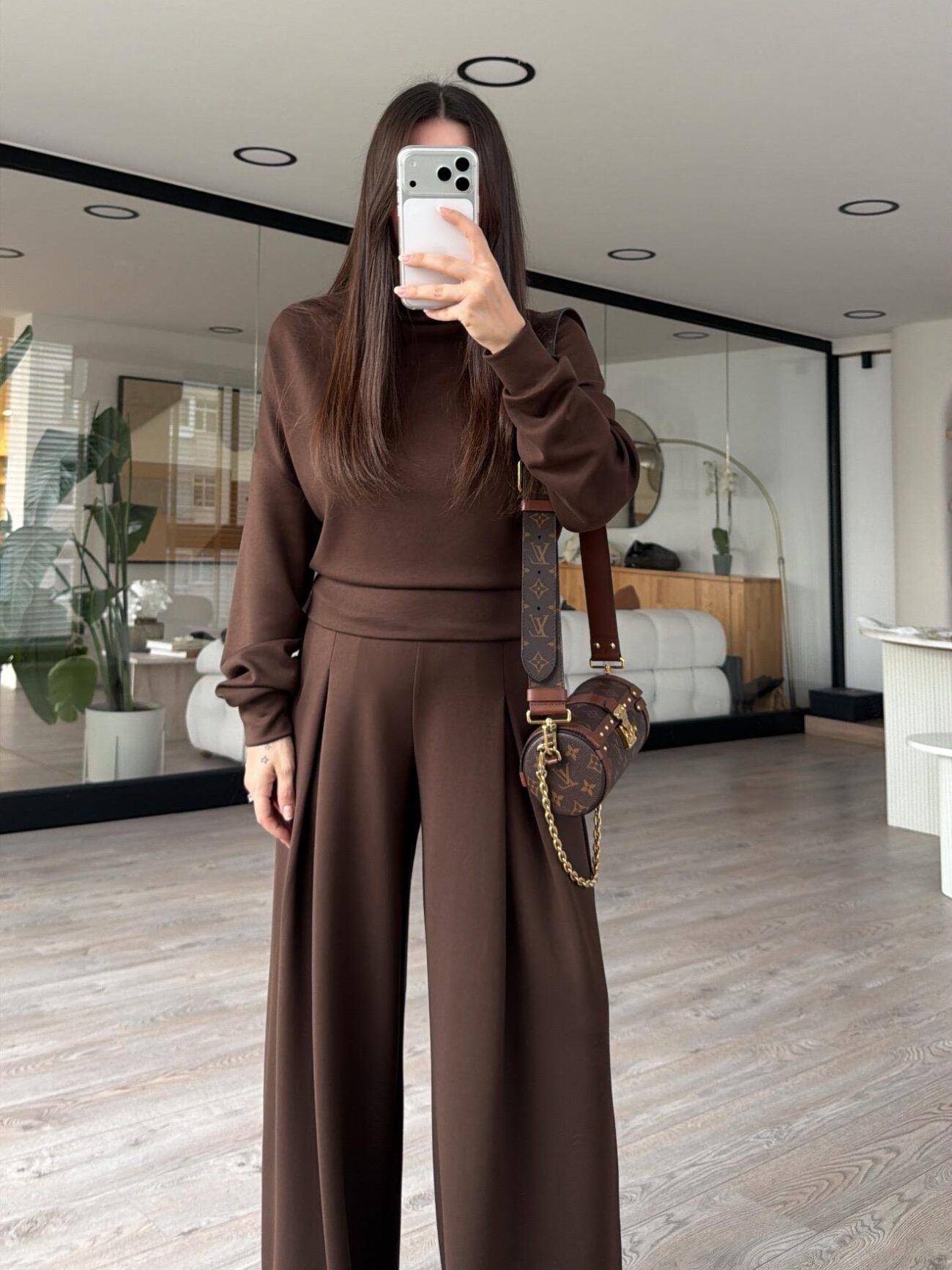 Kahve Balıkçı Yaka Marka Model Modal Takım - Görsel 3