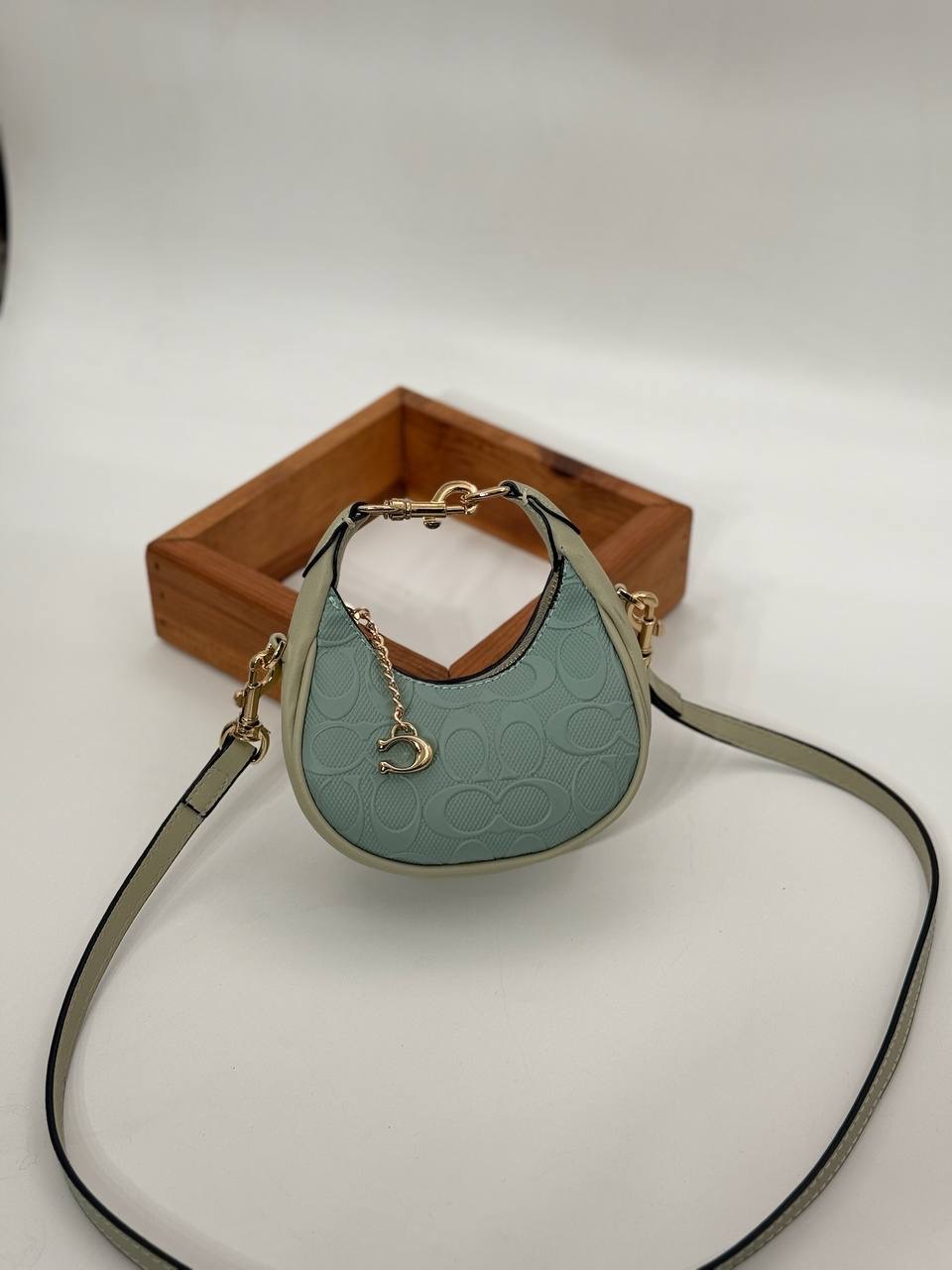Coach Gofraj küçük boy ay çanta mint yeşili çanta