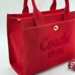 Coach canvas büyük boy kırmızı çanta